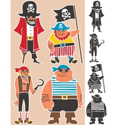 Skull pirates mascot set Royalty Free Vector Image
