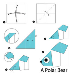 Step Instructions How To Make Origami A Lion Vector Image