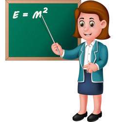 Handsome teacher cartoon teaching mathematics Vector Image