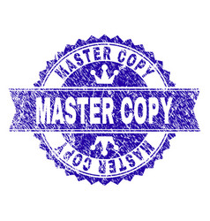 Scratched textured master copy stamp seal Vector Image