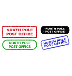 Red grunge north pole post office stamp seal Vector Image
