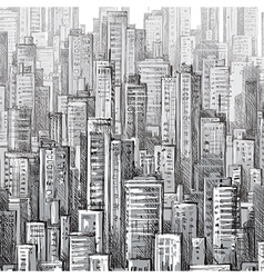 Cityscape hand-drawn Royalty Free Vector Image