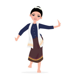 Lao dance Royalty Free Vector Image - VectorStock