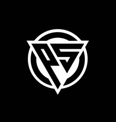 Ps logo monogram with triangle and hexagon shape Vector Image