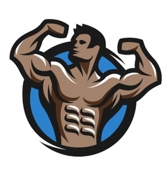 Bodybuilder on isolated background Royalty Free Vector Image