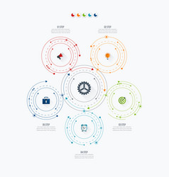 Infographics template 5 options with circle Vector Image