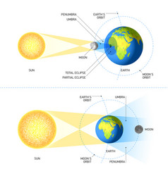 Solar and lunar eclipses Royalty Free Vector Image