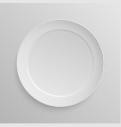 Realistic white plate dish Royalty Free Vector Image