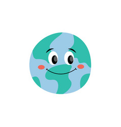 Cute happy smiling earth planet flat cartoon Vector Image