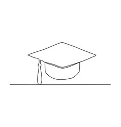 Graduation hat icon set in line style Royalty Free Vector