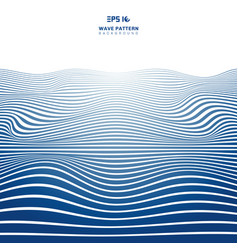Blue seamless wave line pattern on white Vector Image