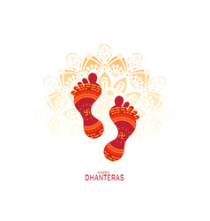 Dhanteras festival card with gold coin in pot Vector Image