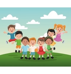 Group of happy boys cartoon kids Royalty Free Vector Image