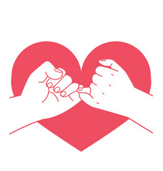 Download Pinky promise with heart shape Royalty Free Vector Image