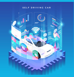 Vehicle autonomous driving technology car Vector Image