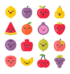 Cute smiling vegetables isolated colorful Vector Image