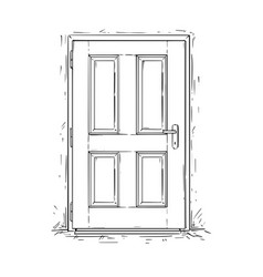 Cartoon of open wooden door Royalty Free Vector Image