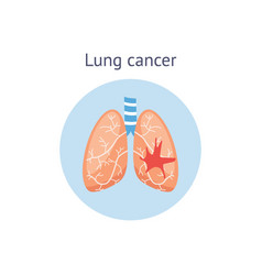 Lungs Icon Flat Style Internal Organs Of The Vector Image