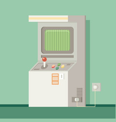 Retro arcade machine flat style Royalty Free Vector Image