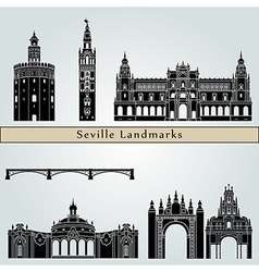 Madrid landmarks and monuments Royalty Free Vector Image