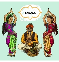 Indian snake charmer Royalty Free Vector Image