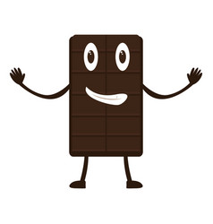 Cute chocolate bar cartoon Royalty Free Vector Image