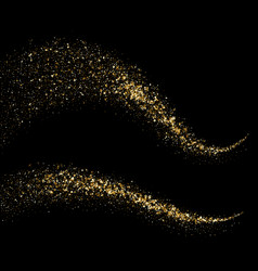 Golden glitter wave twist sparkling particles Vector Image