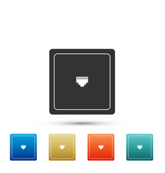 Color ethernet socket sign network port - cable Vector Image