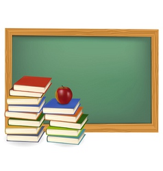 Back to school green desk apple Royalty Free Vector Image