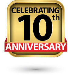 10 Years Happy Anniversary Banner Celebration Vector Image