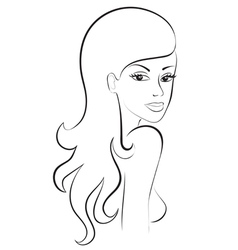 Woman profile with curly hair Royalty Free Vector Image