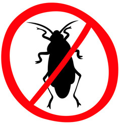 Cockroach warning sign Royalty Free Vector Image