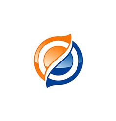 Circle shape 3d technology logo Royalty Free Vector Image
