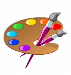 Palette and brushes Royalty Free Vector Image - VectorStock