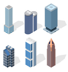 Isometric buildings skyscrapers Royalty Free Vector Image