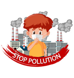 Poster design for stop pollution with earth Vector Image