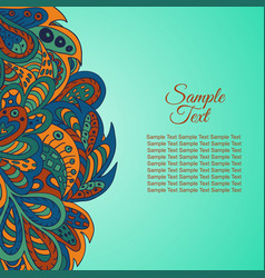 Floral ethnic background red and marine colors Vector Image