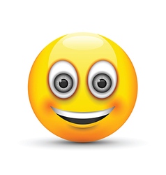 Emoji smiling grey eyes Royalty Free Vector Image