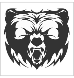 Head grizzly Brown Bear in tribal style Royalty Free Vector