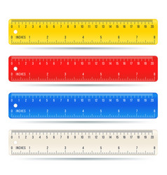 Ruler school flat centimeter scale inch rule Vector Image