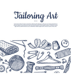 Set of hand drawn sewing elements piles Royalty Free Vector