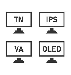 Types lcd matrices icon set monitor matrix Vector Image
