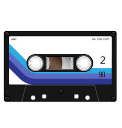 Plastic audio cassette tape Royalty Free Vector Image