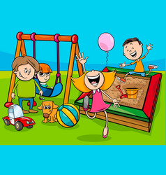 Garden swing cartoon Royalty Free Vector Image