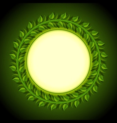 Green leaves round frame Royalty Free Vector Image