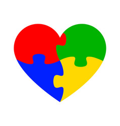 Colorful heart puzzle Royalty Free Vector Image