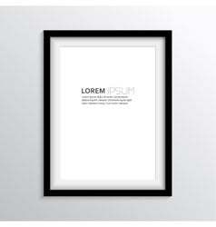 Realistic white picture frame on transparent Vector Image