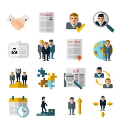 Human resources flat icons set Royalty Free Vector Image