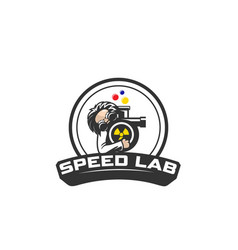 Speed science lab logo icon design Royalty Free Vector Image