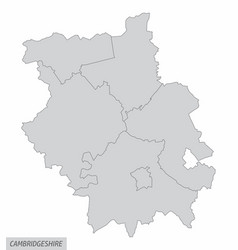 Cambridgeshire county administrative map Vector Image